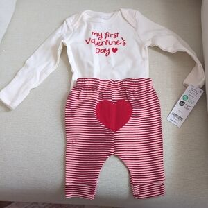 Valentine's Day Baby Outfit with Red Heart